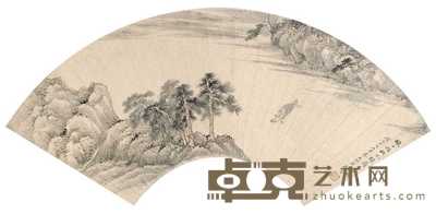 顾澐 甲戌年作 山水 扇面 19×54cm